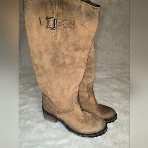 Liberty Black Distressed Leather Tall Riding Boots 9.5 Brown Like New